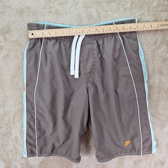 Nike Volley Swim Beach Board Shorts Men's Size M Gray And Blue Trunks Drawstring - Picture 7 of 16